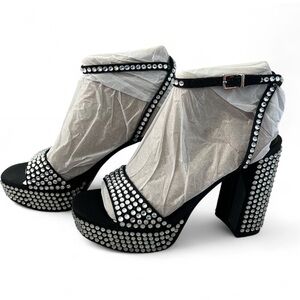 Vince Camuto Black and Silver Studded Heels